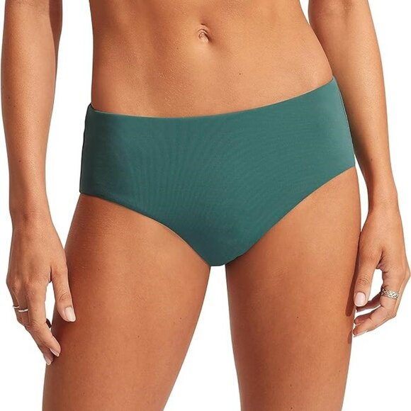 Seafolly Collective Women's Green Wide Side Retro Pant Bottom- Size 10- … - Picture 9 of 11